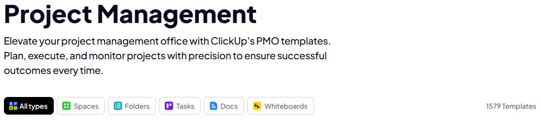 ClickUp Project Manager Template Dashboard View