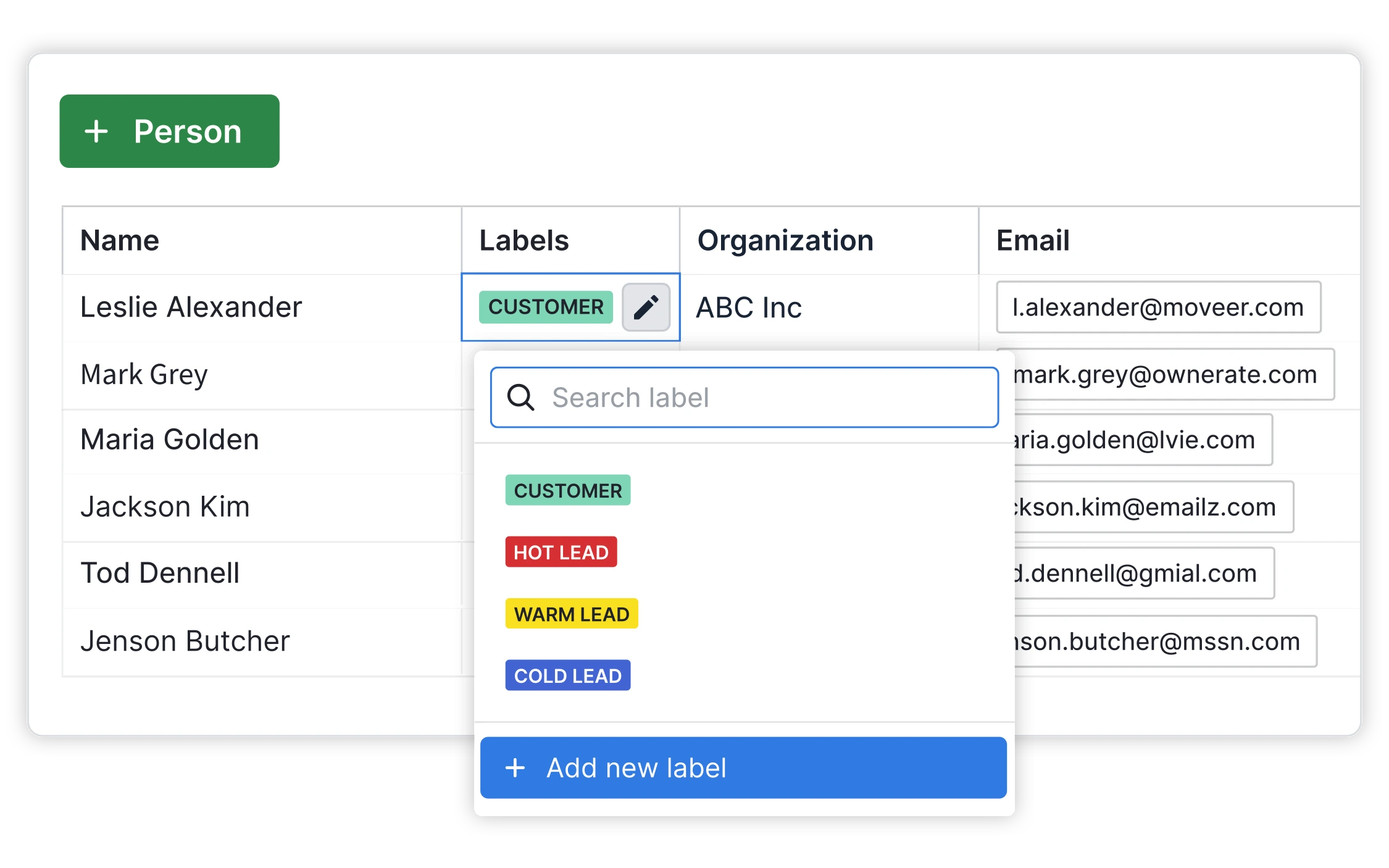 Pipedrive visual pipeline management interface showing drag-and-drop deal tracking