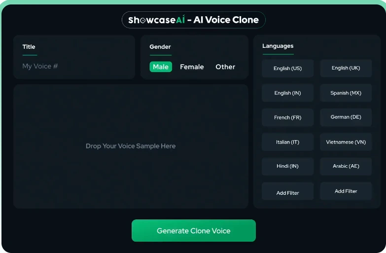 ShowcaseAI Voice Cloning Feature