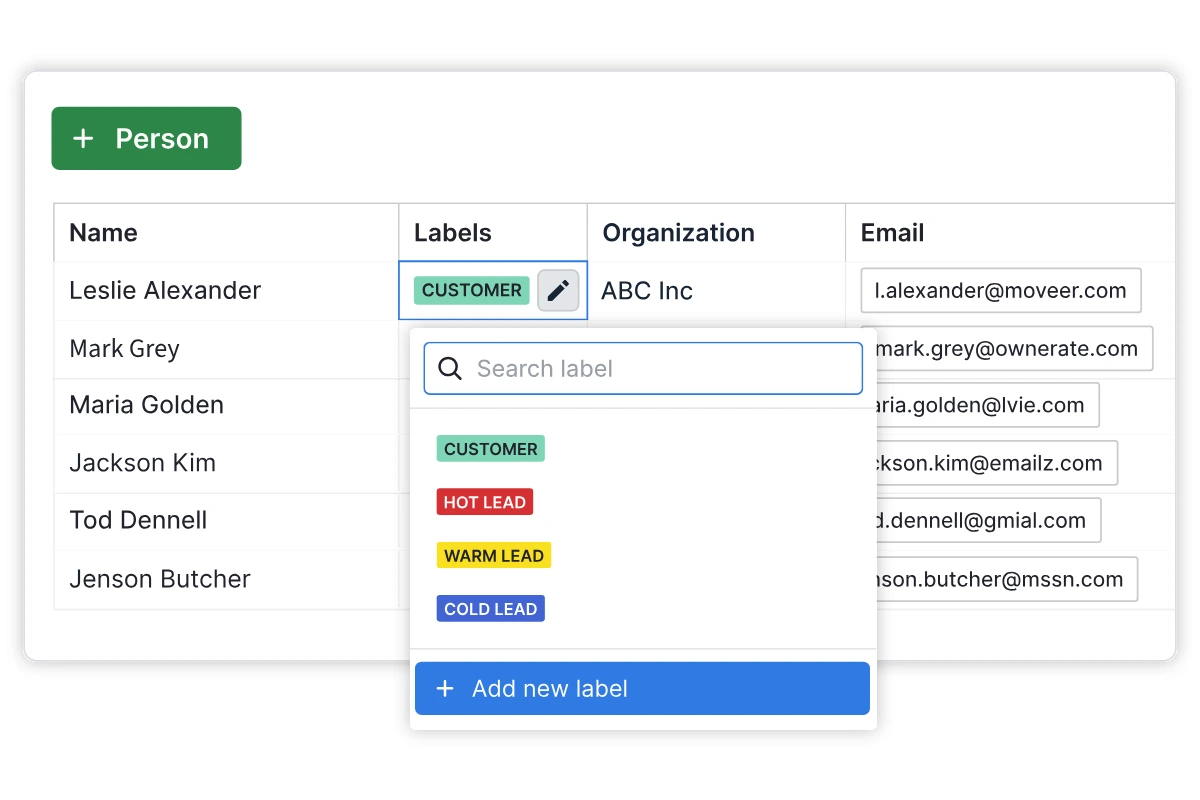 Customizable CRM pipeline interface