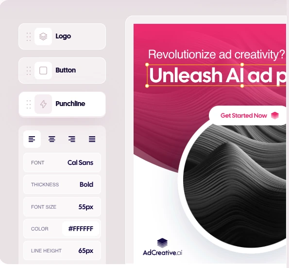 Customizable ad designs in Ad Creative AI
